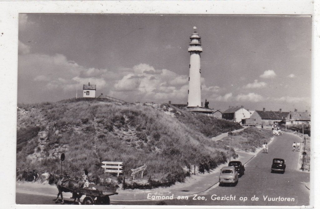 Egmond aan Zee-Gezicht op de Vuurtoren 1967, Ophalen of Verzenden, 1960 tot 1980, Gelopen, Noord-Holland