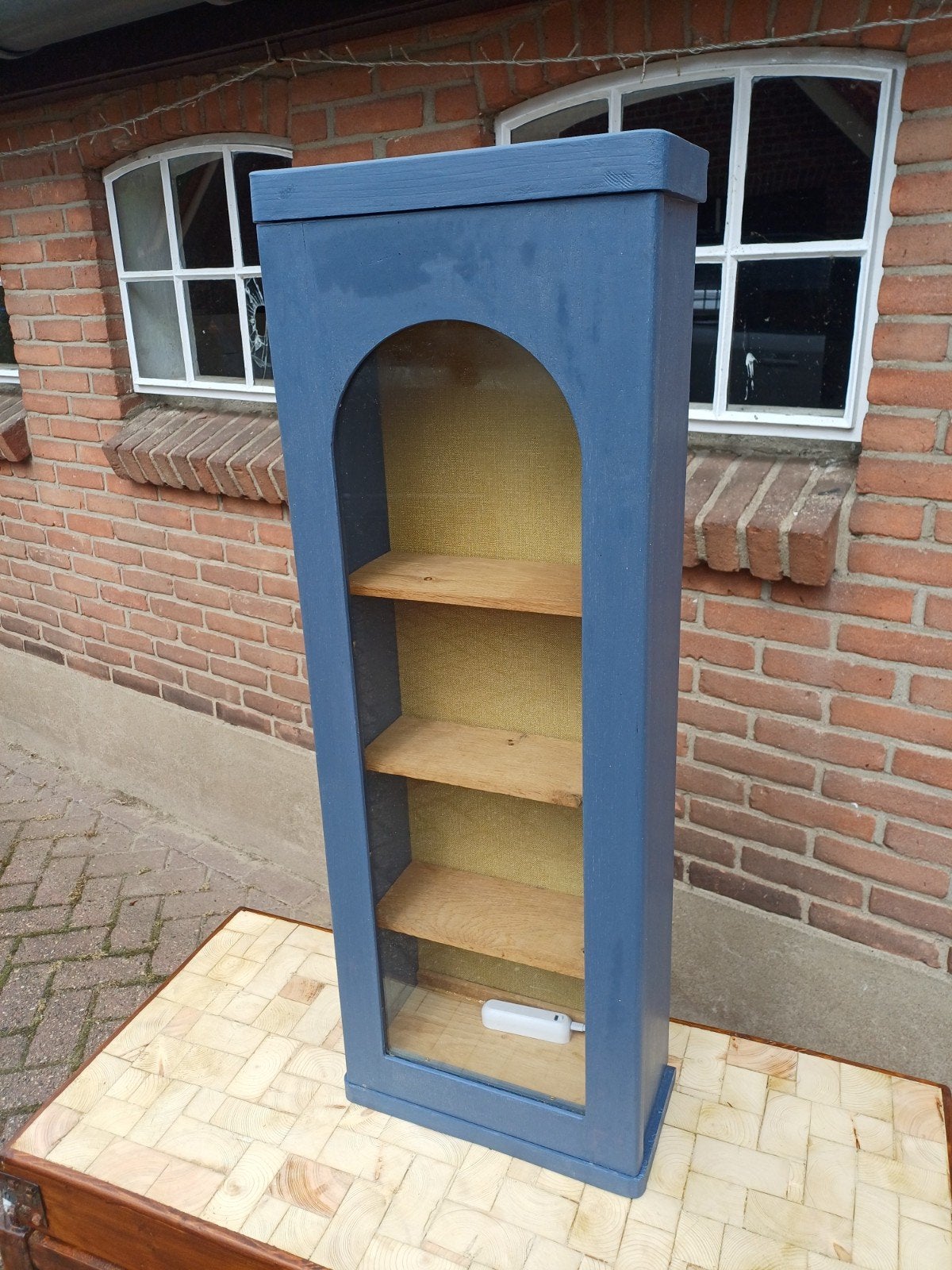 mooie vitrinekast van oude klokkast, Huis en Inrichting, Ophalen, 25 tot 50 cm, 50 tot 100 cm, Minder dan 100 cm