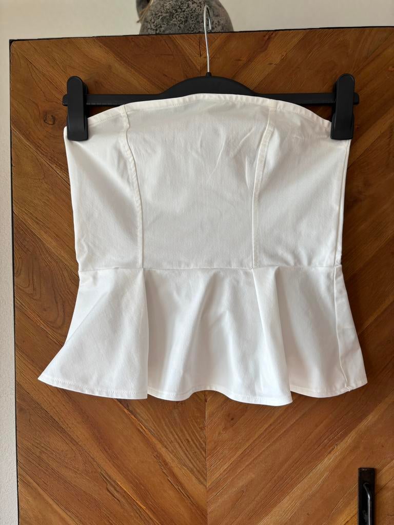 Nieuw! Strapless Top van H&M. Maat S, H&M, Wit, Nieuw, Ophalen of Verzenden