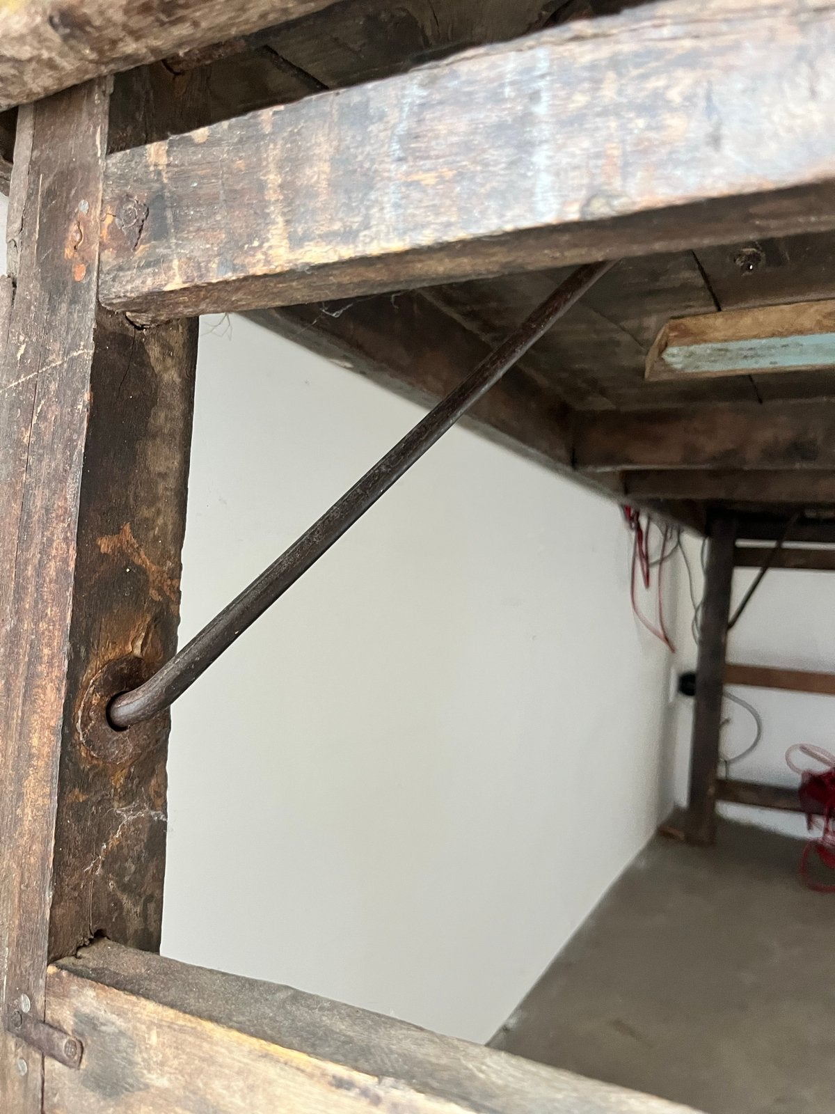 Robuuste houten tafel - Vintage/Industriële stijl, Ophalen