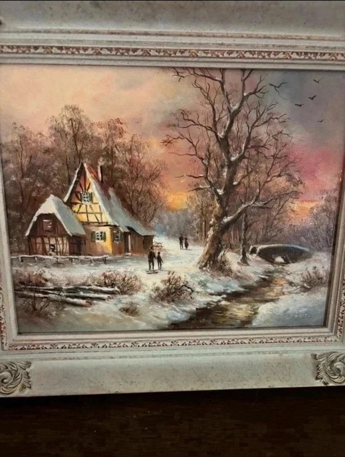 Origineel olieverf schilderij van Erich Döbler, Ophalen of Verzenden, Gesigneerd, Olieverf, Landschap