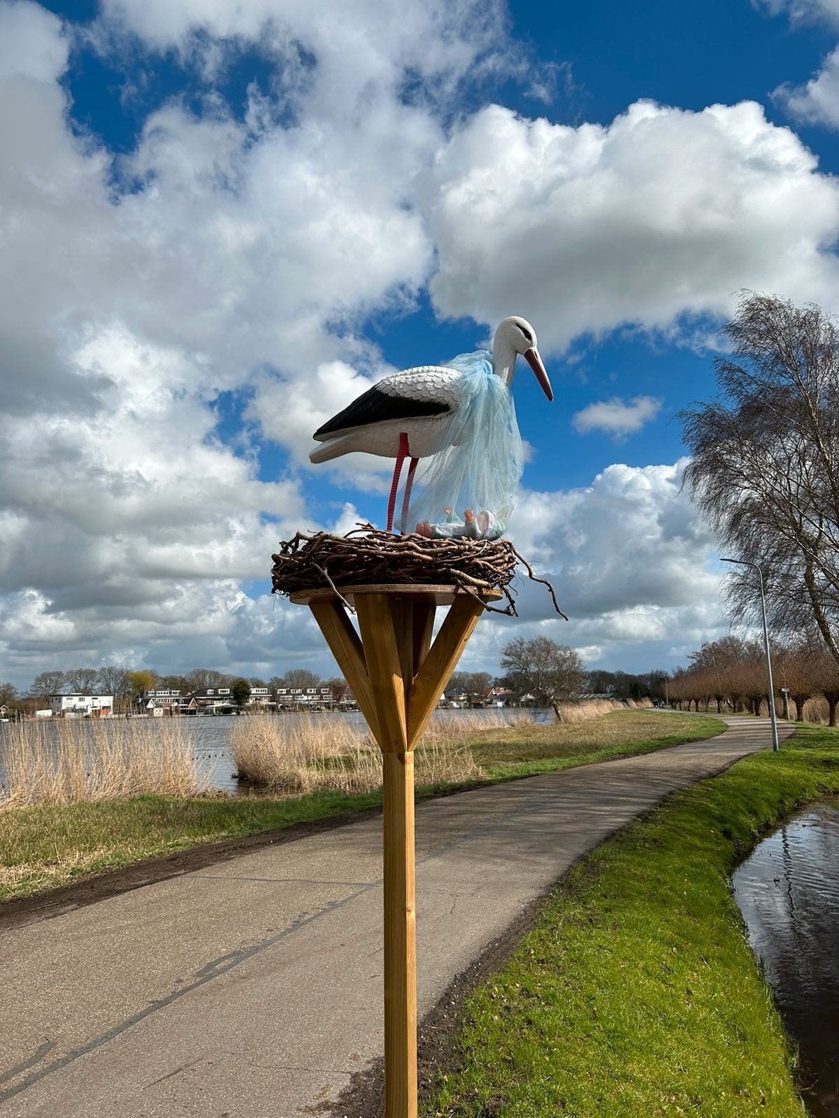 T.h.a. ooievaar op nest, Ophalen
