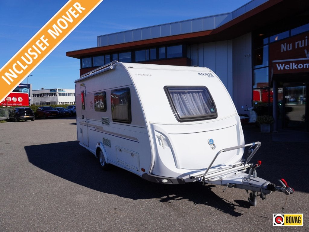 Knaus Sport Special 420 QD MET VOORTENT EN ZAKLUIFEL, Caravans en Kamperen, Caravans, Schokbreker, Treinzit, Knaus, Tot en met 4