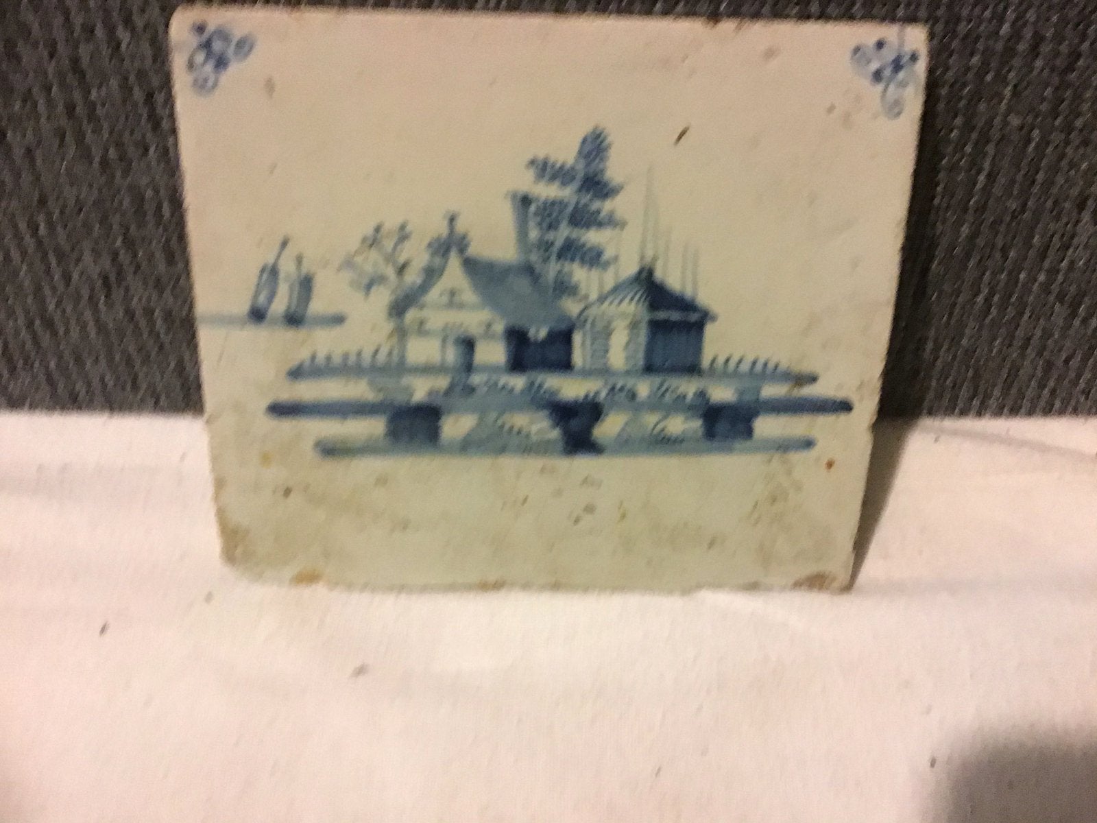 Antieke tegel huisje met hooiberg, Ophalen of Verzenden