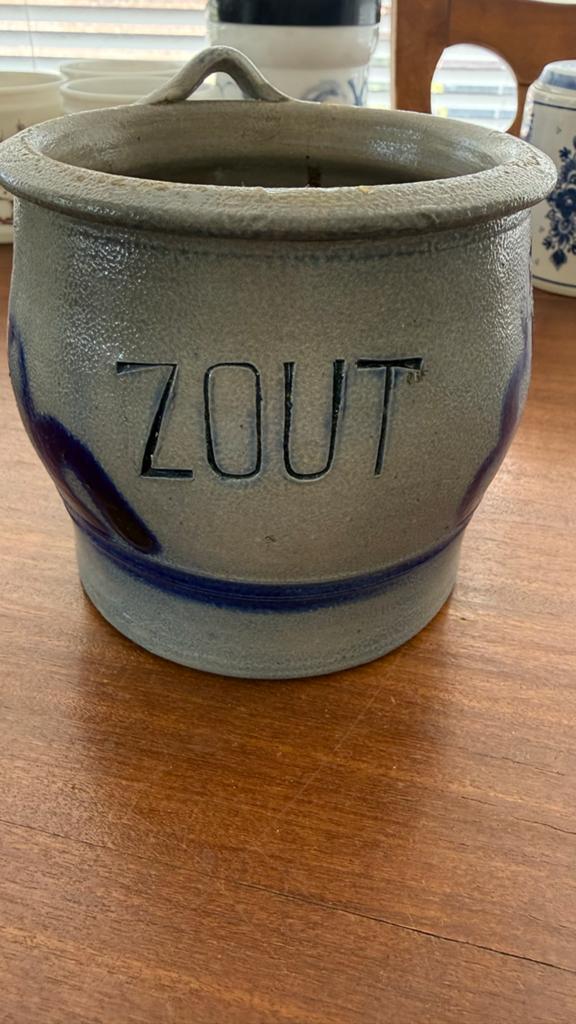 Keulse Zoutpot van Steen - Blauw en Grijs, Ophalen of Verzenden