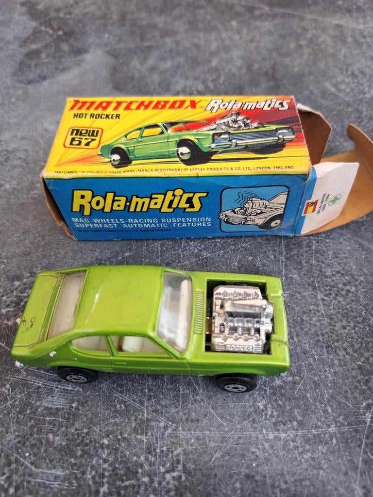 Matchbox Rola-matics Hot Rocker nr 67 met originele doos, Verzamelen, Speelgoed, Ophalen of Verzenden, Gebruikt