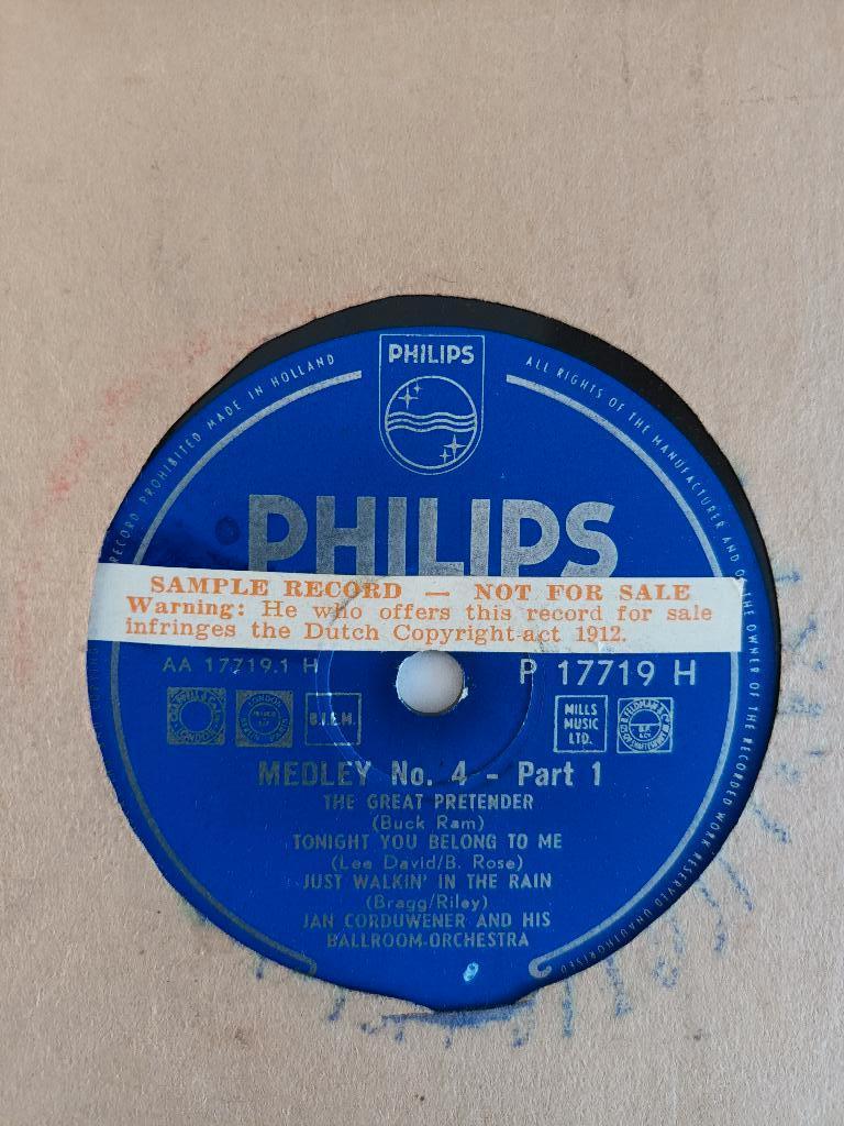Jan Corduwener - Medley No 4  (78 Toeren), Cd's en Dvd's, Vinyl Singles, 10 inch, Overige genres, Single, Ophalen of Verzenden