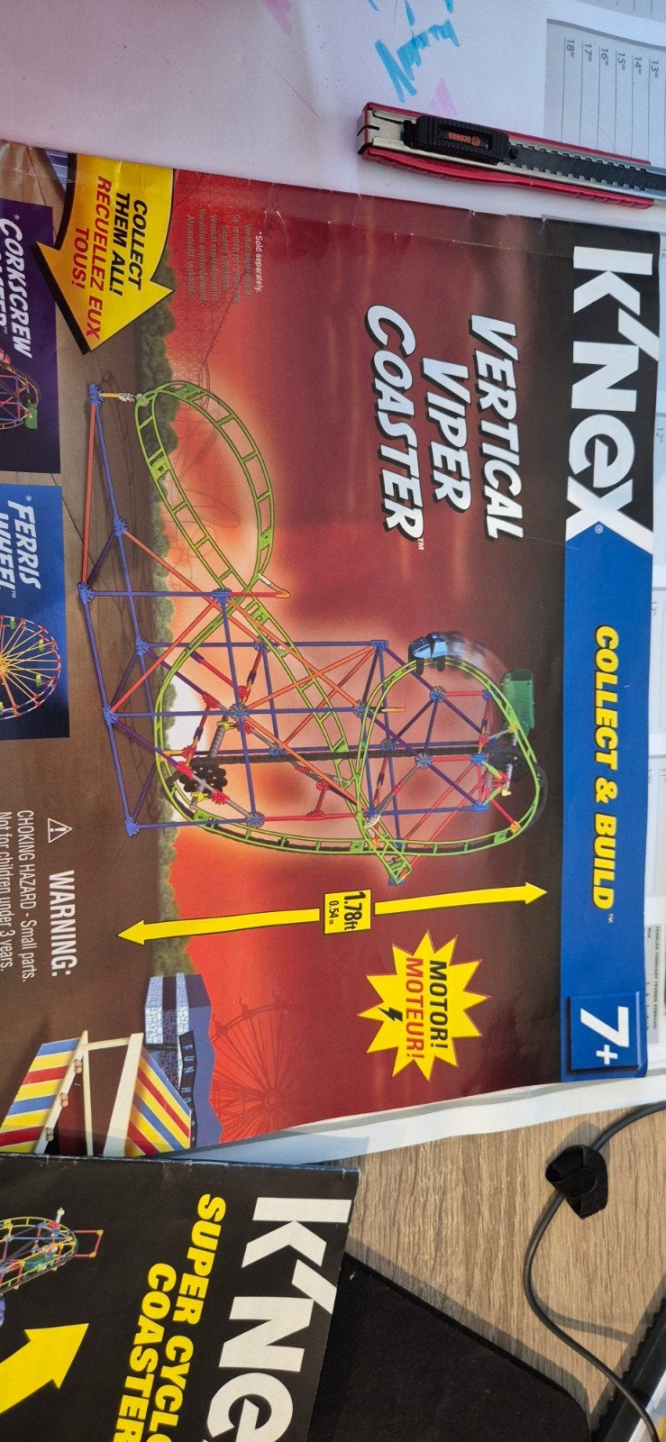 K'nex Vertical Viper Coaster & Super Cyclone Coaster, Ophalen of Verzenden, Gebruikt, K'nex
