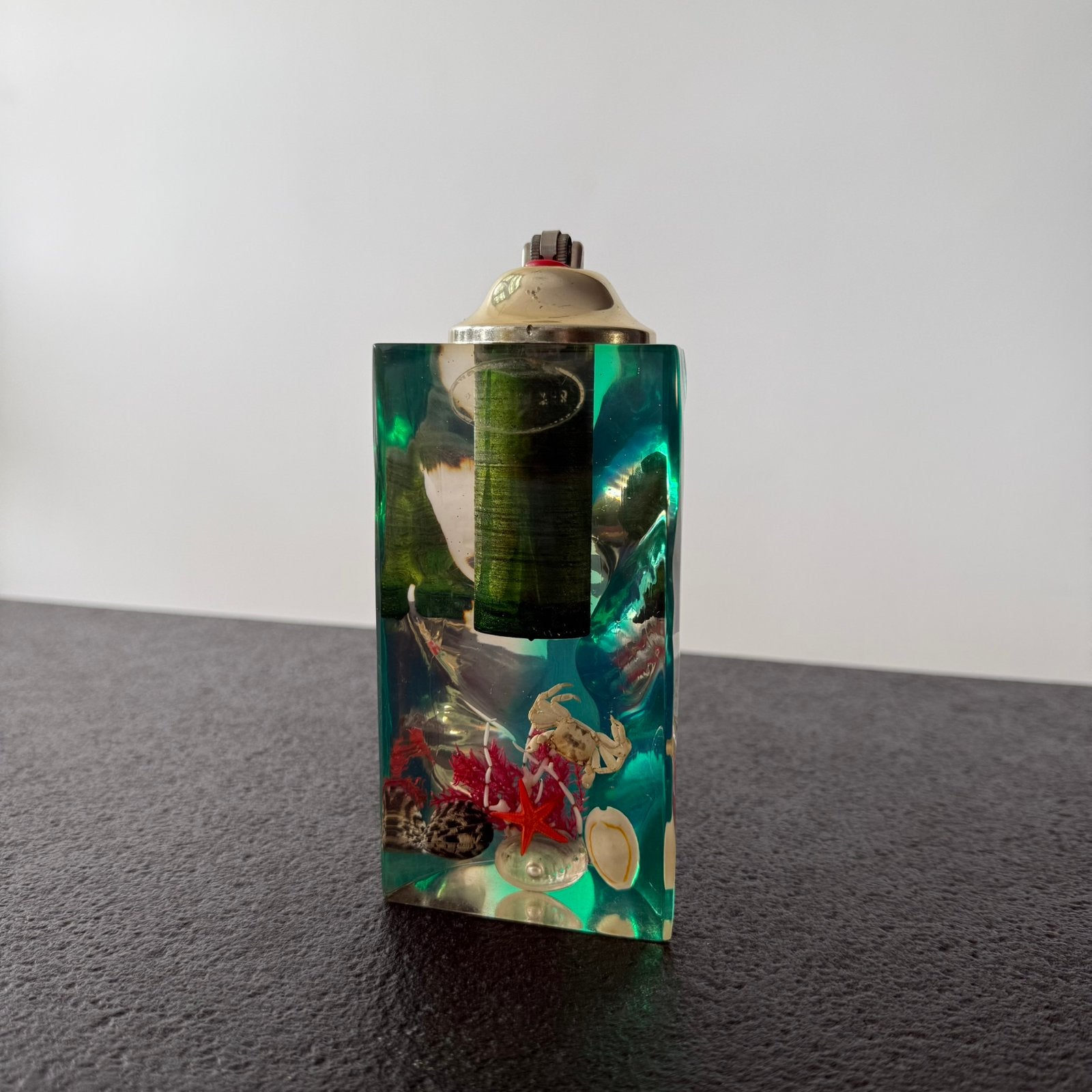 Tafelaansteker, lucite, acrylglas, souvenir, vintage, ‘50/60, Verzamelen, Ophalen of Verzenden, Zo goed als nieuw, Aansteker