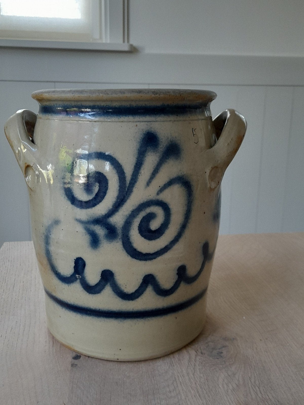 Keulse pot 23 cm hoog, mooi ontwerp, Huis en Inrichting, Woonaccessoires | Vazen, Ophalen, 23 cm, Gebruikt, Beige