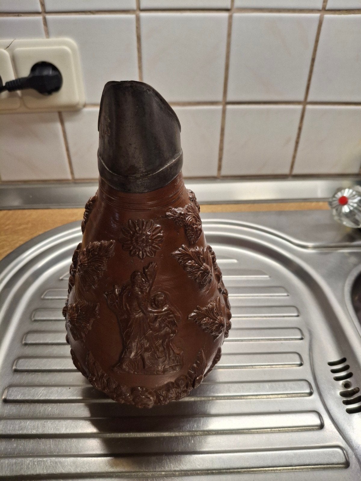 antieke  schenkkan hoogte 25 cm, Antiek en Kunst, Ophalen of Verzenden
