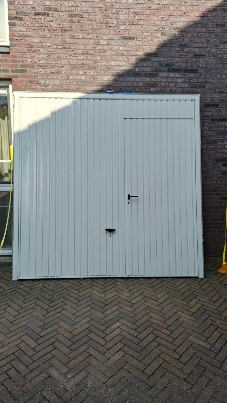 Garagedeur met loopdeur - Gebruikt, Ophalen, Gebruikt, Garagedeur, Metaal