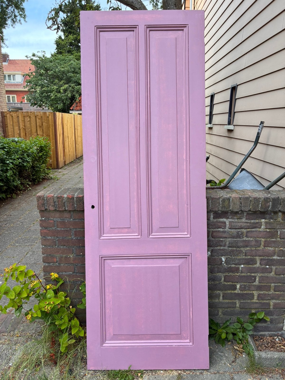 Prachtige hoge houten binnendeur (stomp), Doe-het-zelf en Verbouw, Ophalen, Binnendeur, Zo goed als nieuw, 200 tot 215 cm