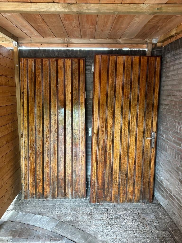 Robuuste houten poortdeuren / schuurdeuren – set van 2, Ophalen, Gebruikt, Overige materialen, Slot