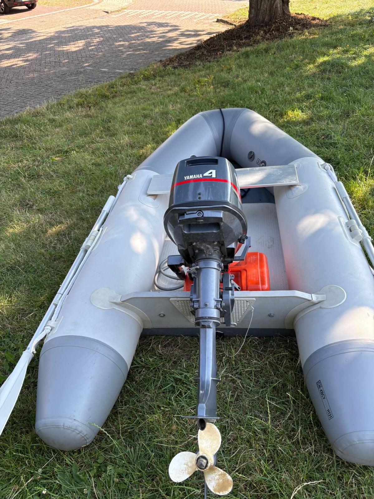 Mooie rubberboot lengte 230 cm met 4 pk motor, Watersport en Boten, Ophalen, Zo goed als nieuw, Yamaha