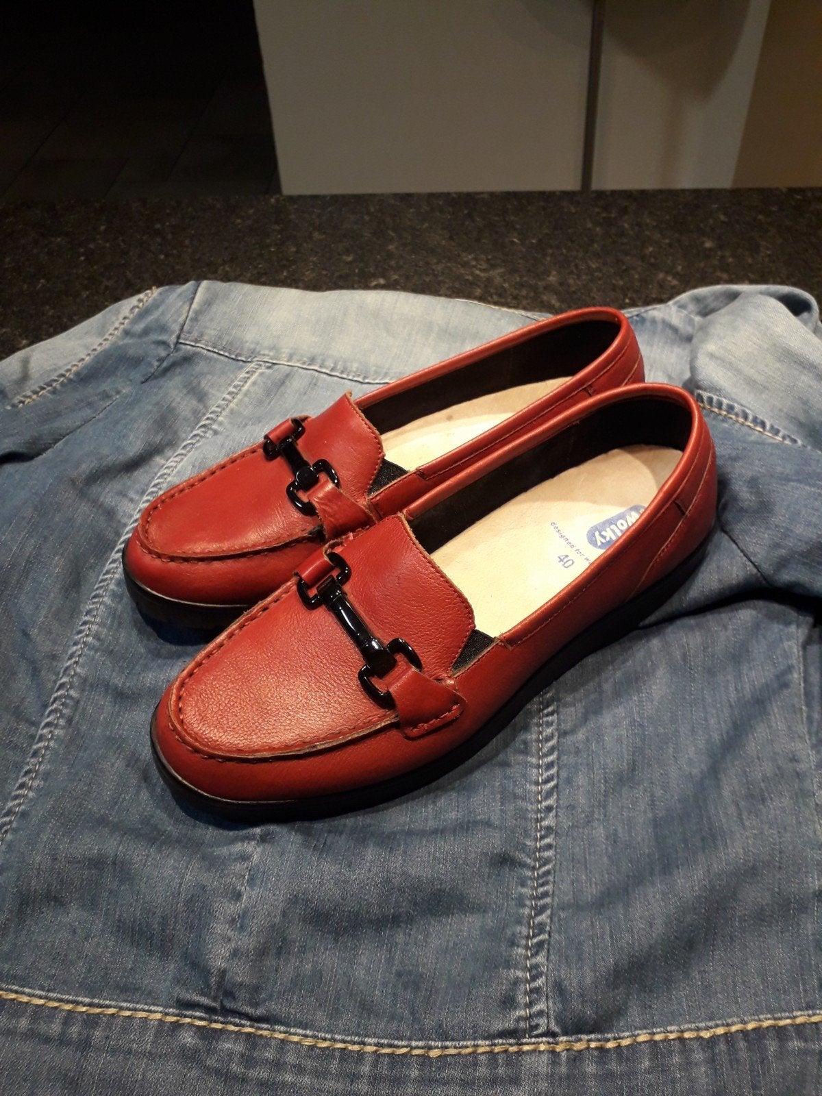 Rode leren loafers van Ara (High Soft) - Maat 39,5, Instappers, Ophalen of Verzenden, Zo goed als nieuw, Ara