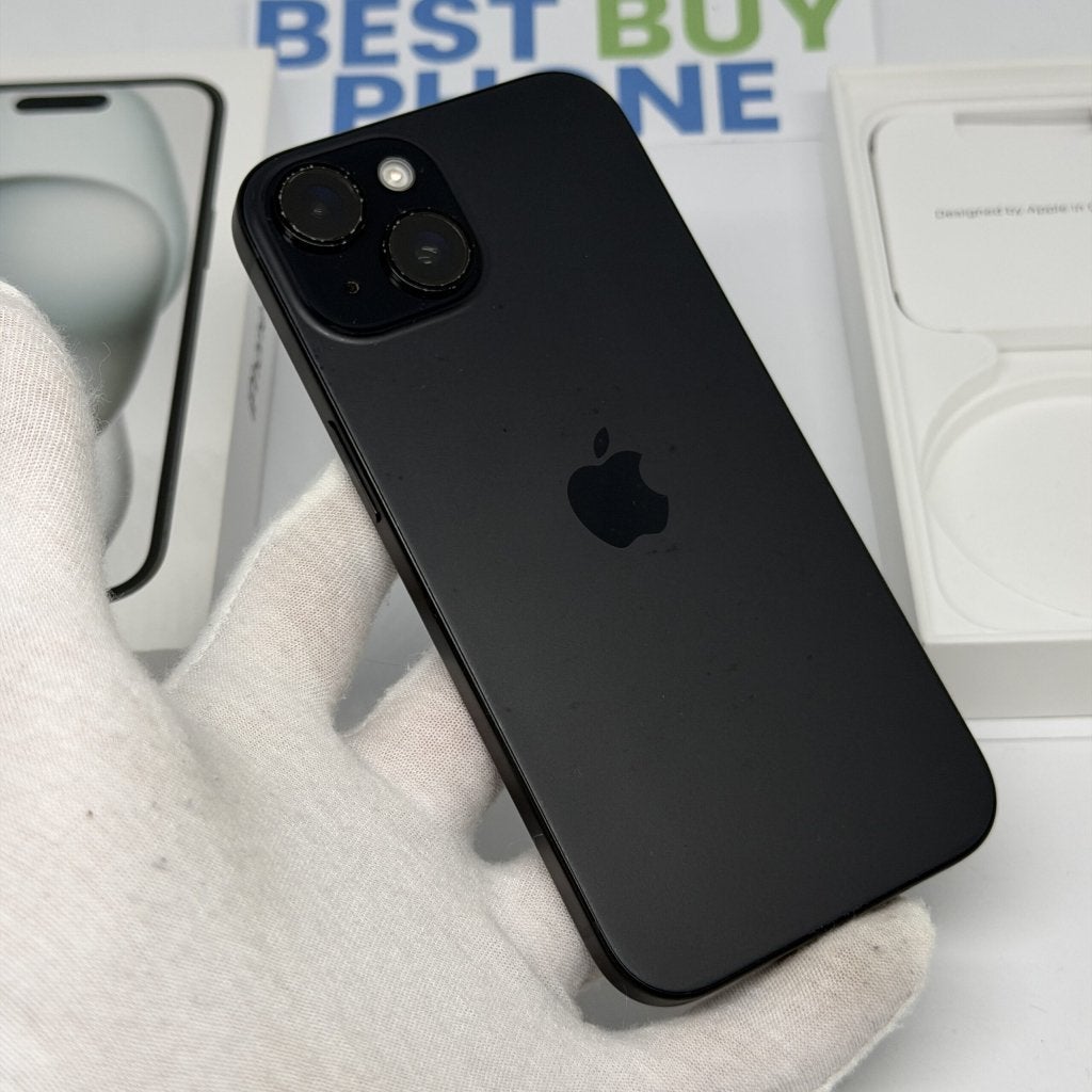 iPhone 15 256GB zwart /krasvrij scherm /100% batt /garantie, Computers en Software, Apple Macbooks, Apple, Zo goed als nieuw, Support@apple.com
