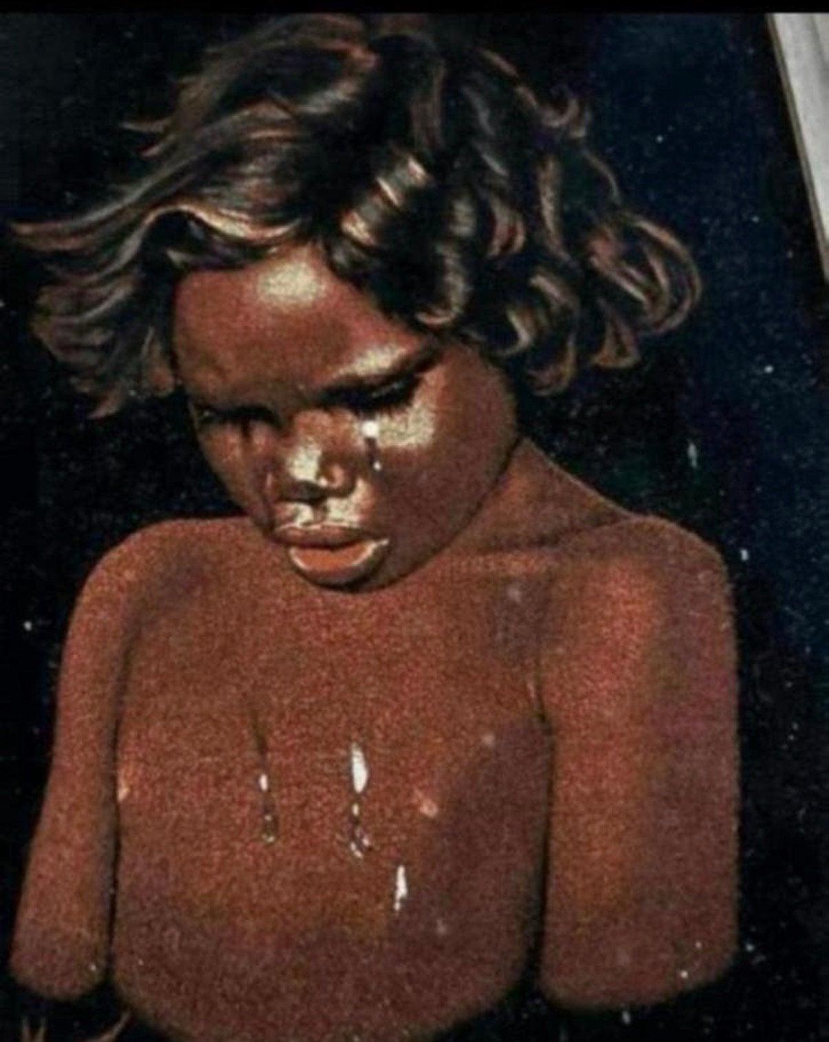 Martinus Fluwelen Schilderij 'HUILENDE JONGEN", Ophalen of Verzenden, Zo goed als nieuw, Overige typen, Minder dan 50 cm