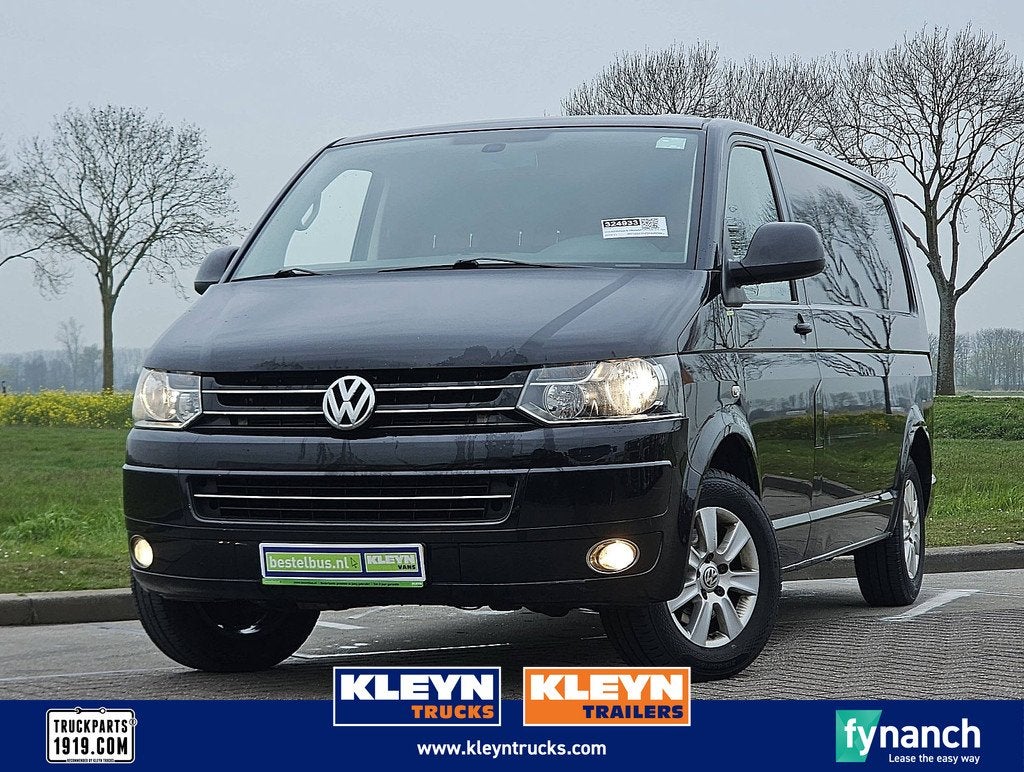 VOLKSWAGEN TRANSPORTER 2.0 TDI 140 pk ac lang, Auto's, Bestelauto's, Euro 5, Gebruikt, 4 cilinders, Zwart
