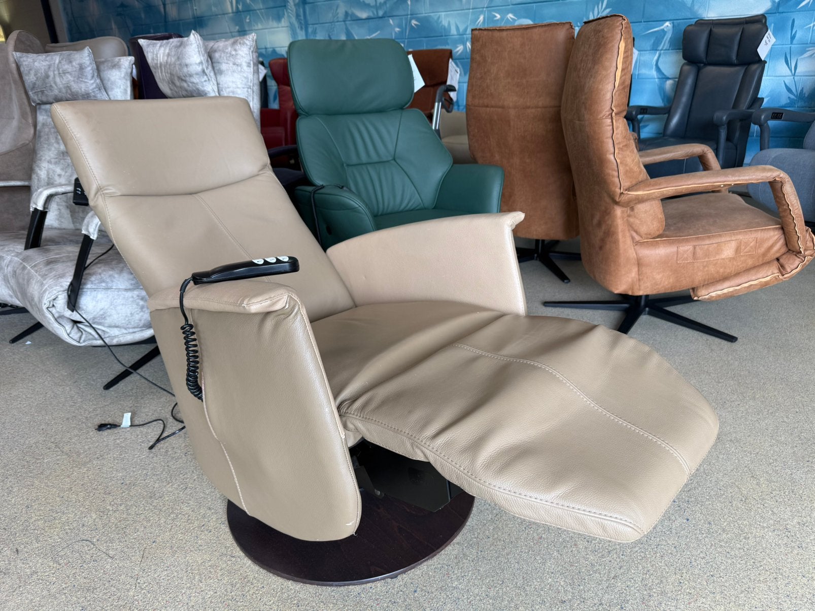 Relaxfauteuil Prominent sta op relax stoel gratis bezorging, Ophalen of Verzenden, Zo goed als nieuw, Leer, Ruim 100 gebruikte A merken gereinigd en nagekeken