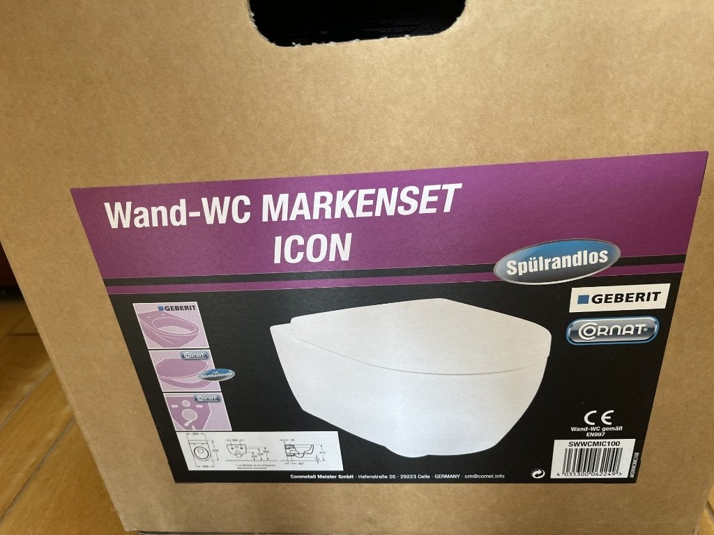 Geberit - Icon - Rimfree - nieuw in doos, Doe-het-zelf en Verbouw, Sanitair, Ophalen, Nieuw, Steen, Toilet