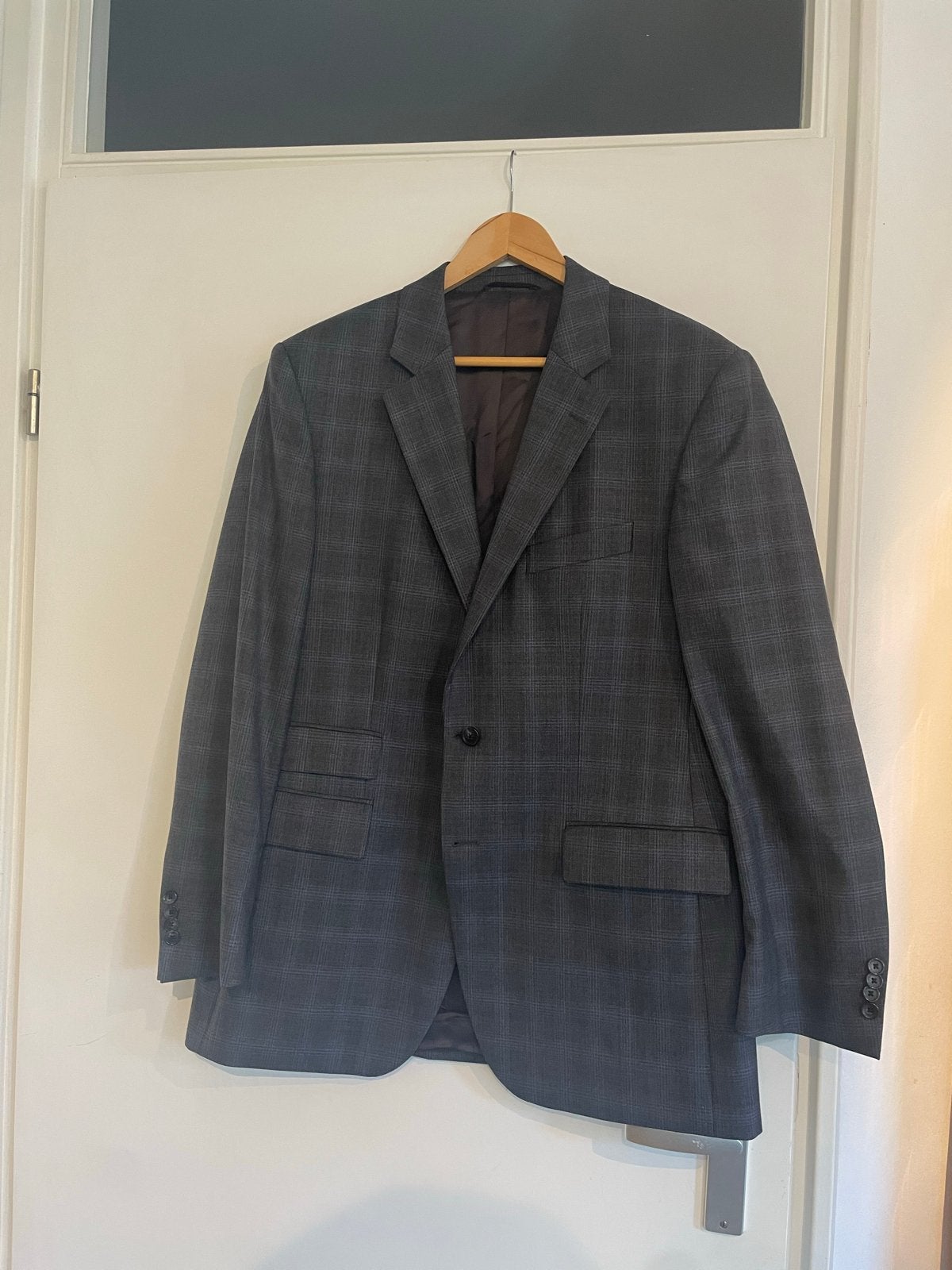 Scabal Heren Colbert Maat 52 Super 100 Wol, Maat 52/54 (L), Blauw, Ophalen of Verzenden, Zo goed als nieuw