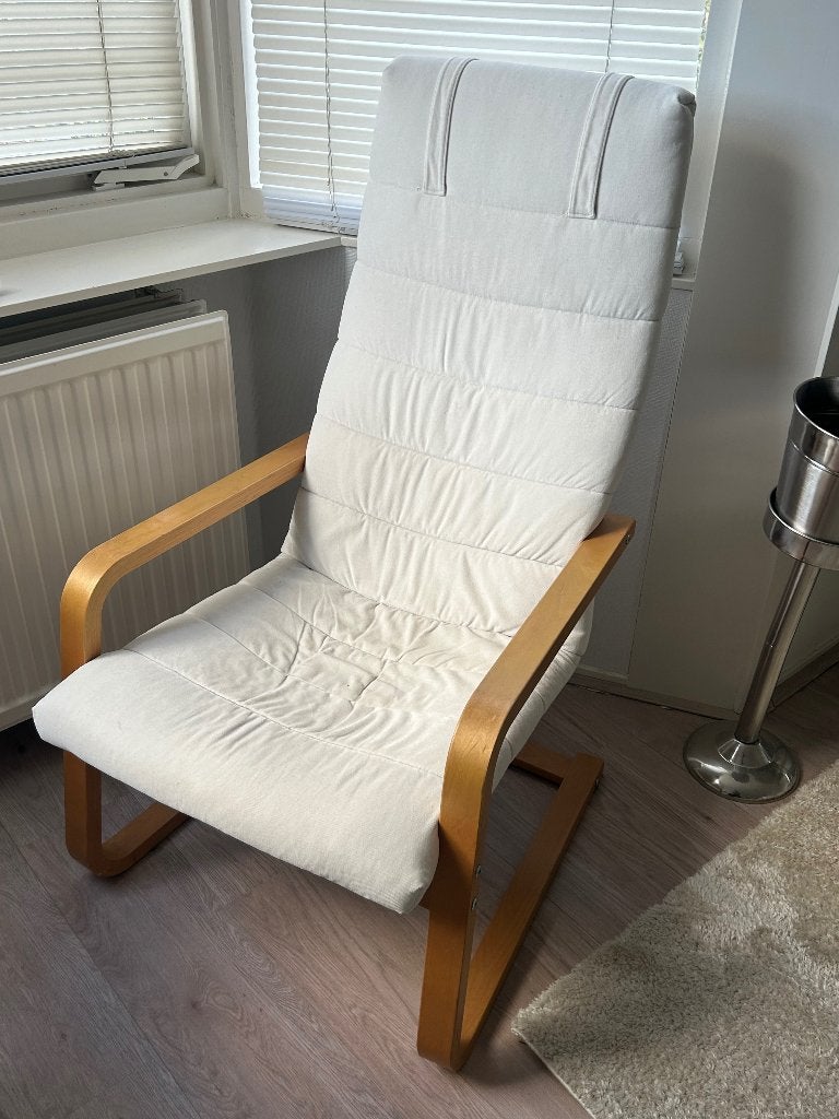 Poang Stoel, Huis en Inrichting, Ophalen, Gebruikt, Wit, Eén