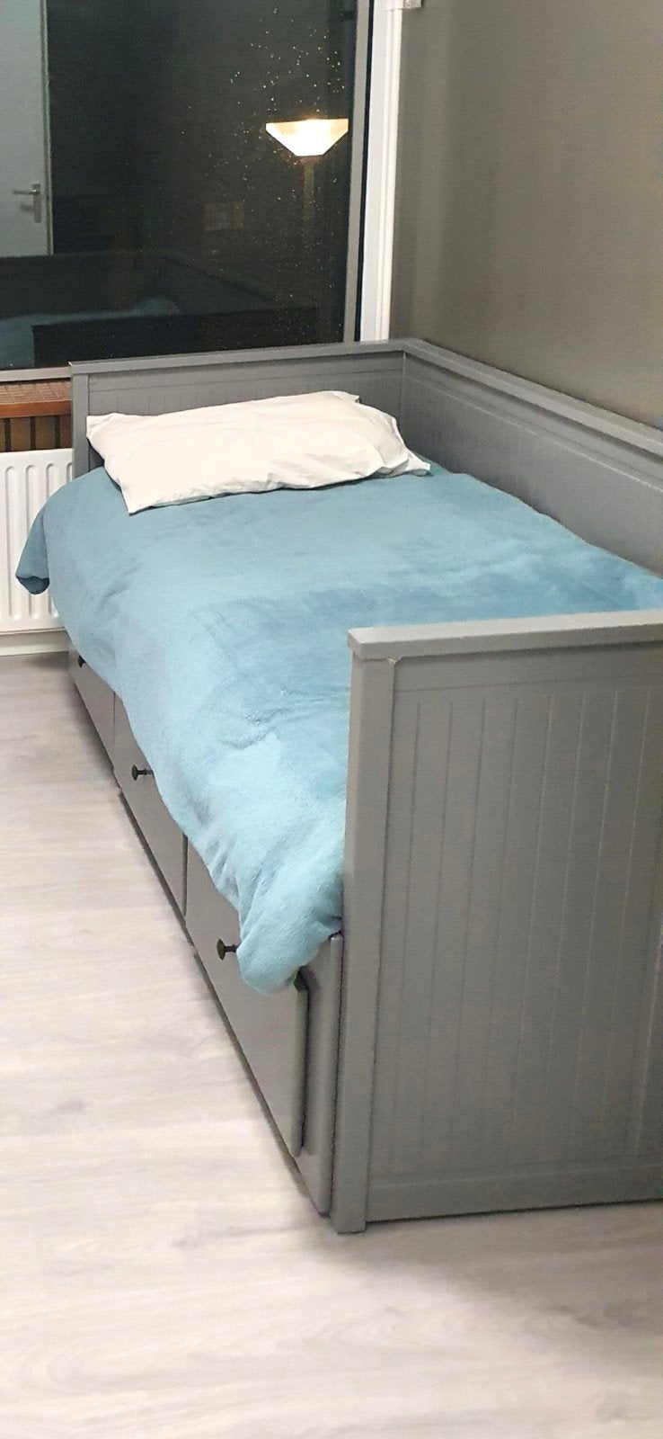 Hemnes bed grijs, Tweepersoons, Ophalen of Verzenden, Zo goed als nieuw, Grijs