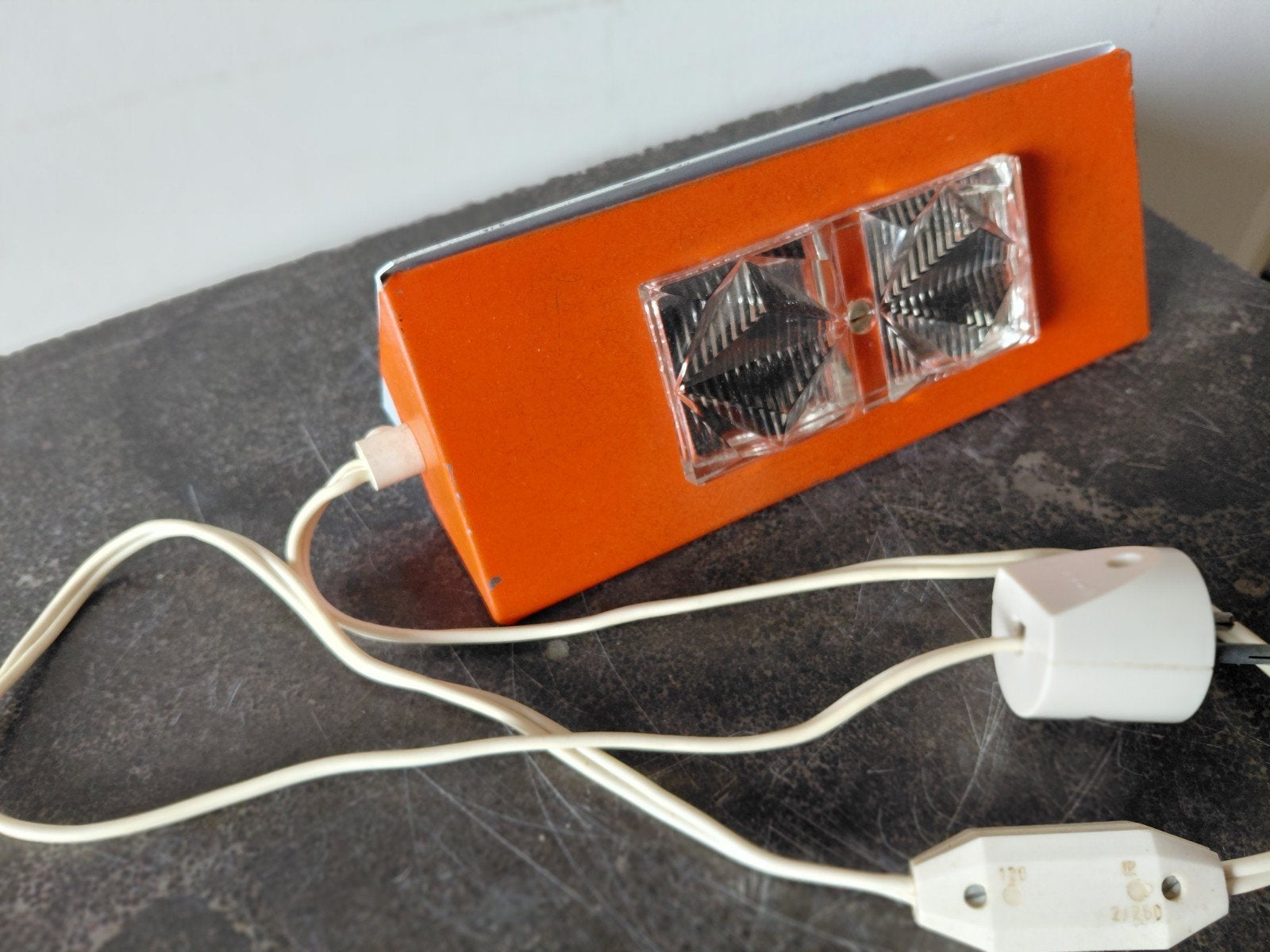 Vintage Oranje Wandlamp met prisma glazen, Ophalen of Verzenden