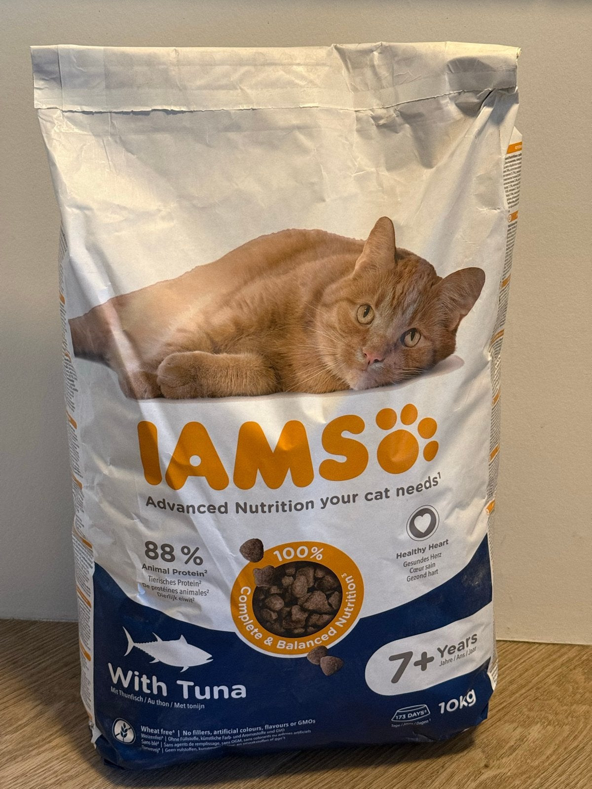 Nieuw zak à 10kg IAMS kattenvoer 7+ met tonijn, Ophalen of Verzenden, Kat