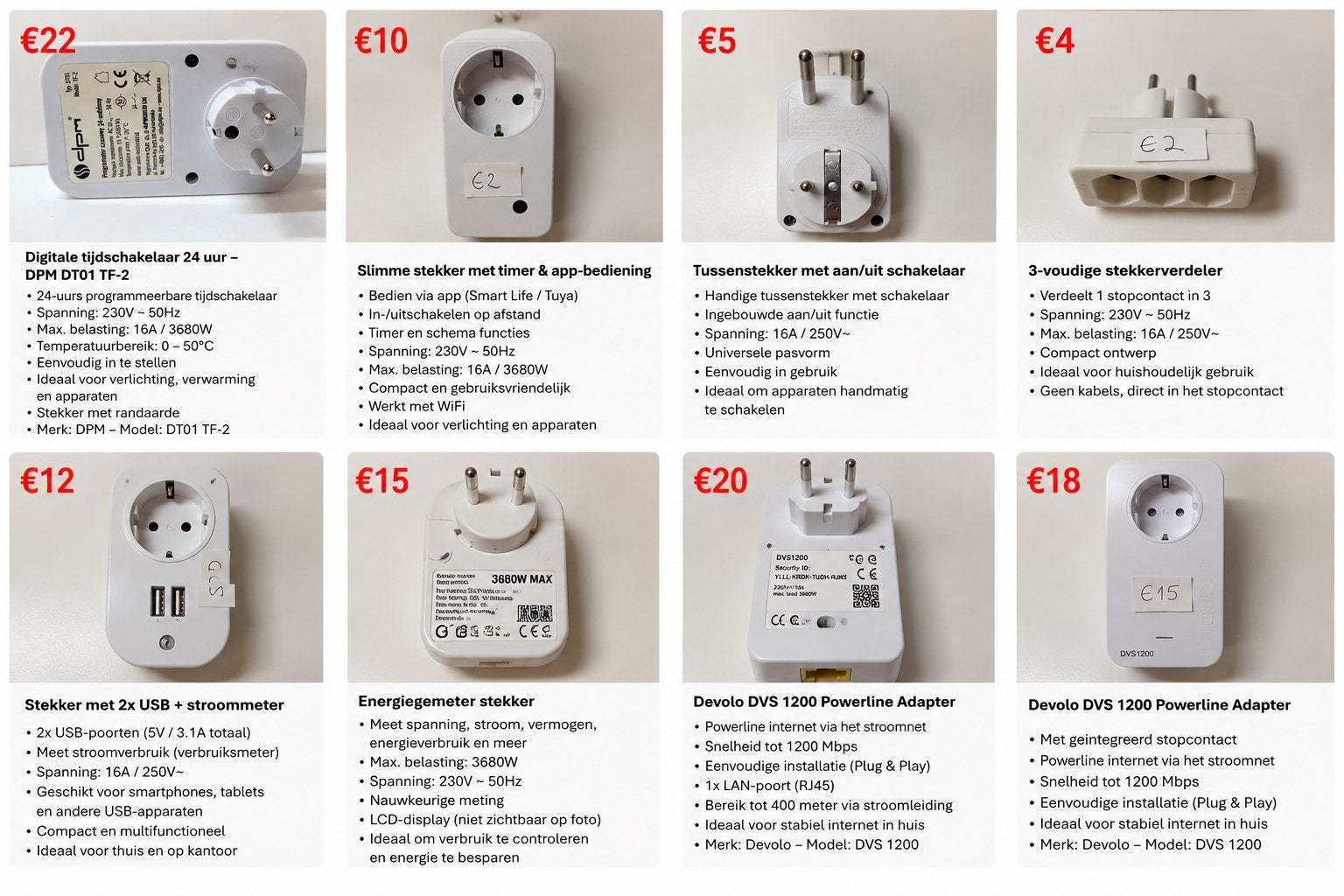 stekkers tijdschakelaars, smart plugs USB-stekkers Powerline, Ophalen of Verzenden, Zo goed als nieuw