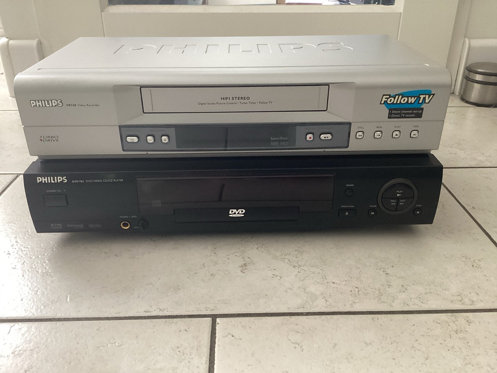 Philips VR144 VHS-speler en DVD-speler combi, Ophalen, Gebruikt, VHS-speler of -recorder