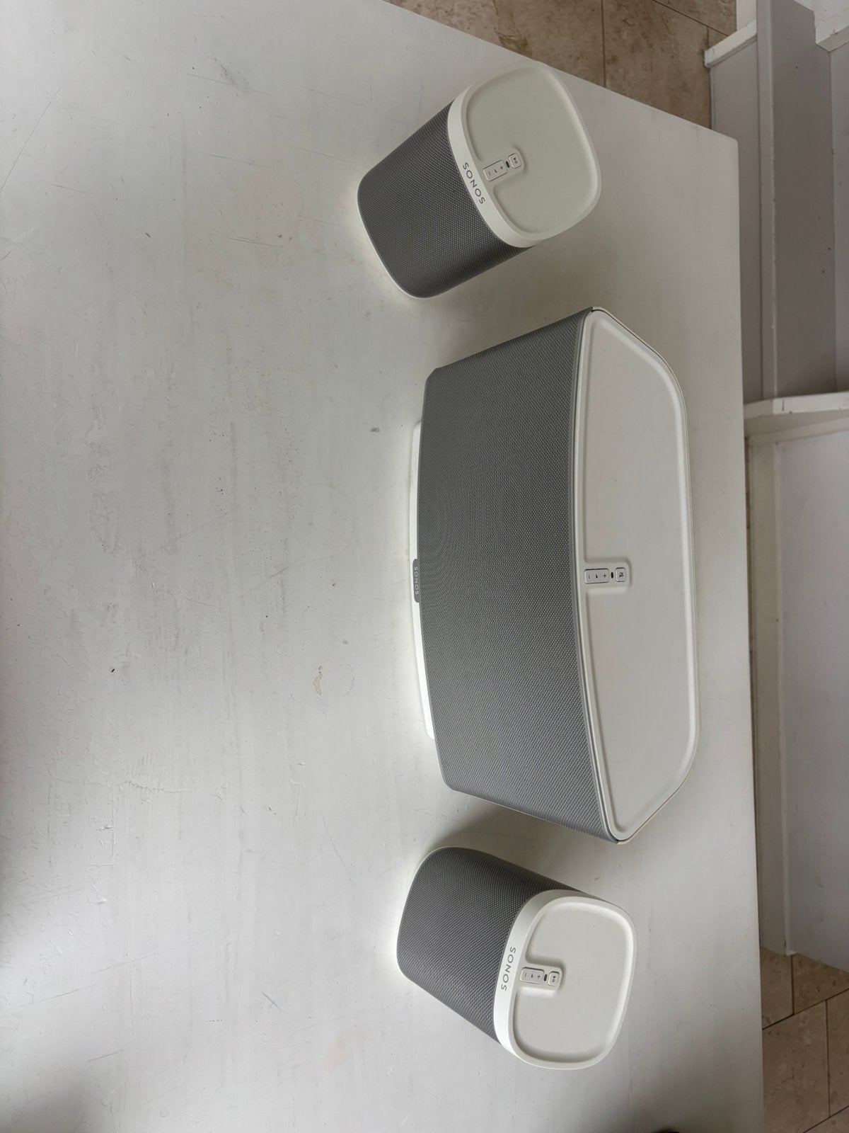 2x Sonos Play 1 Wit + Play 5 Gen 1 | Luidspreker, Audio, Tv en Foto, Ophalen of Verzenden, Zo goed als nieuw, Sonos