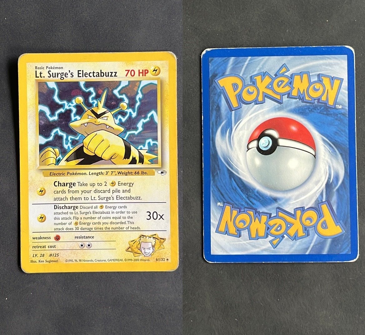 Pokémon Kaart: Lt. Surge's Electabuzz 70 HP (6/132), Verzenden, Gebruikt, Losse kaart