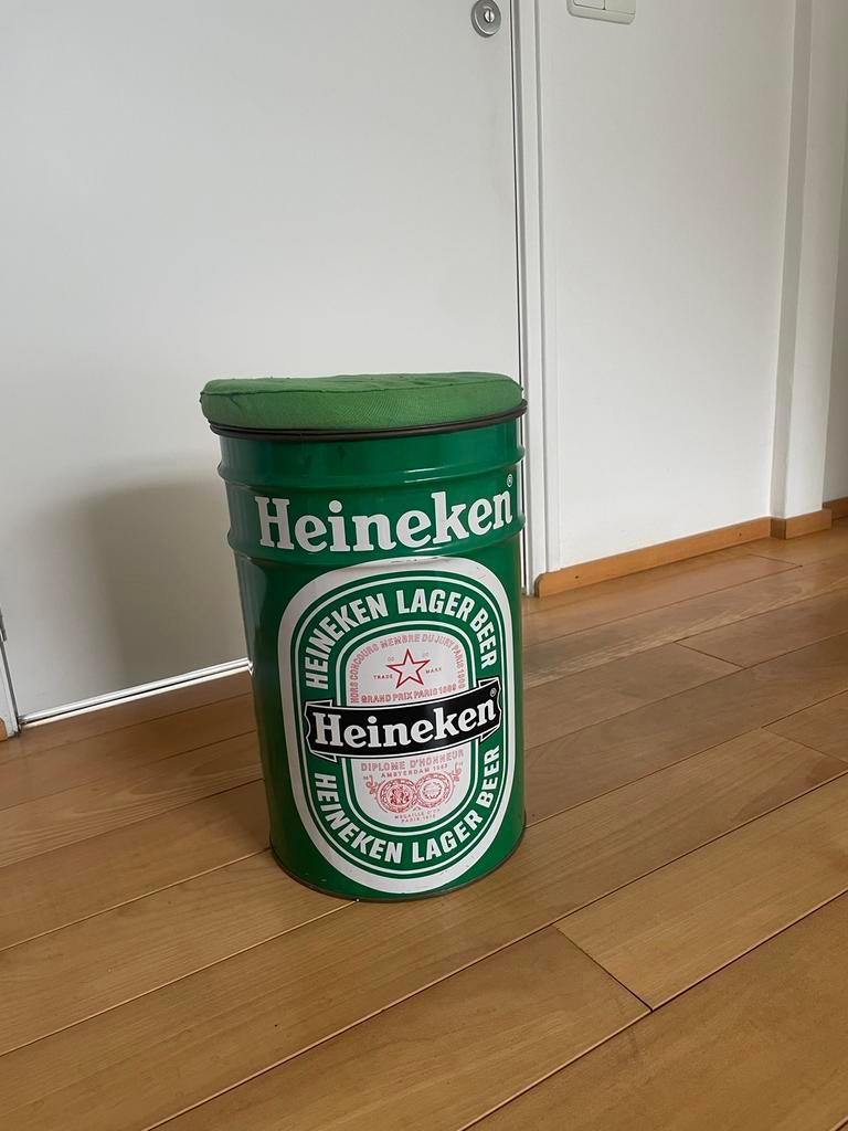 Heineken (opberg)ton - retro jaren 80, Verzamelen, Ophalen of Verzenden, Gebruikt, Gebruiksvoorwerp