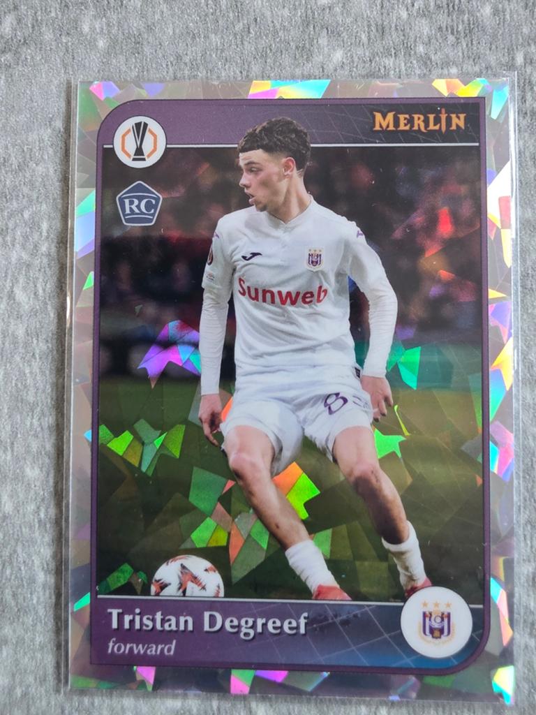 Tristan Degreef Merlin Topps RC Spelerskaart Anderlecht, Ophalen of Verzenden, Zo goed als nieuw, Buitenlandse clubs, Spelerskaart