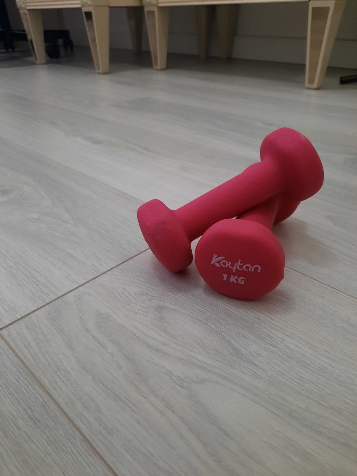 Roze Kaytan Dumbbells - 1 KG per stuk, Sport en Fitness, Ophalen of Verzenden, Zo goed als nieuw, Armen, Dumbbell