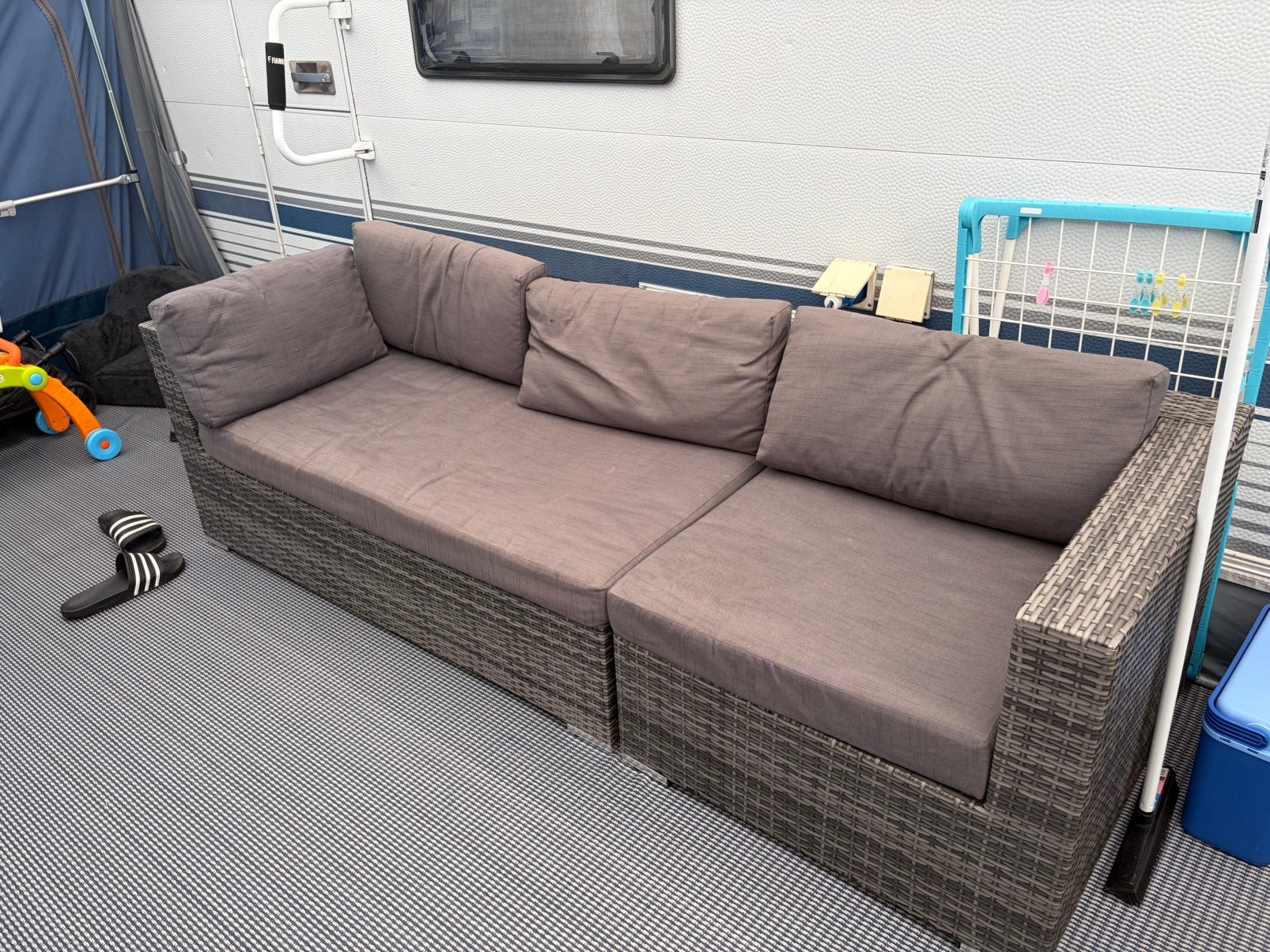 Te koop loungeset., Ophalen, 4 zitplaatsen, Kunststof, Gebruikt