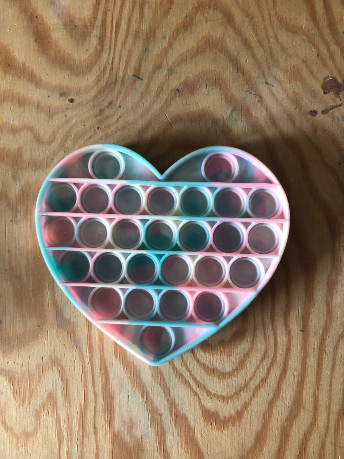 Hartvormige Pop It Fidget Toy - Roze/Blauw, Kinderen en Baby's, Speelgoed | Overig, Ophalen of Verzenden, Zo goed als nieuw, Jongen of Meisje