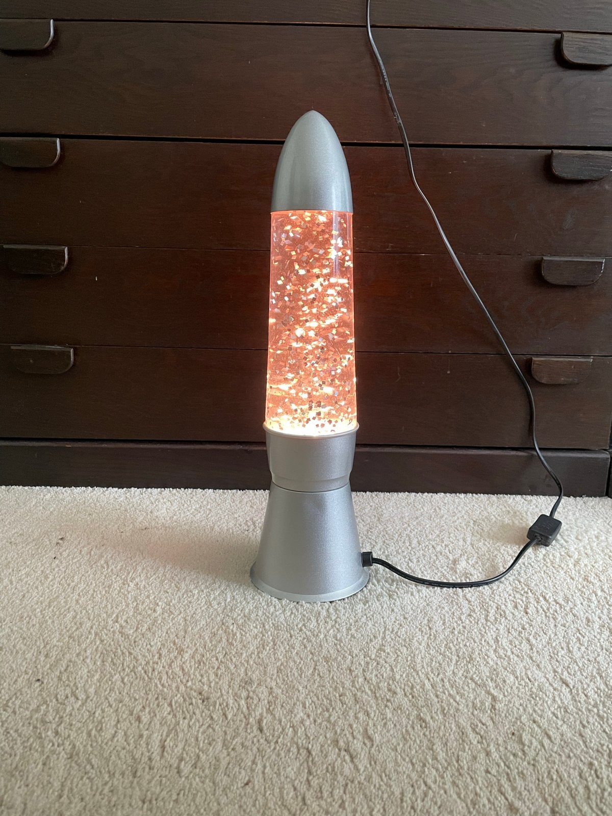 Glitter Lavakamp - Zilverkleurig, Gebruikt, Zilver, Ophalen, Metaal