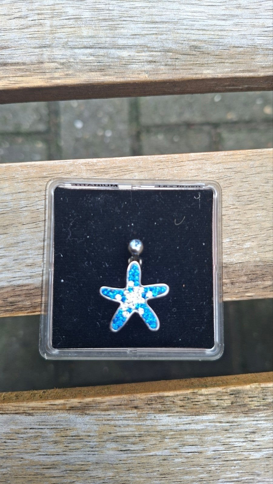 2 Titanium navelpiercings met echt zilver en Swarovski steen, Sieraden, Tassen en Uiterlijk, Piercings, Ophalen, Zo goed als nieuw
