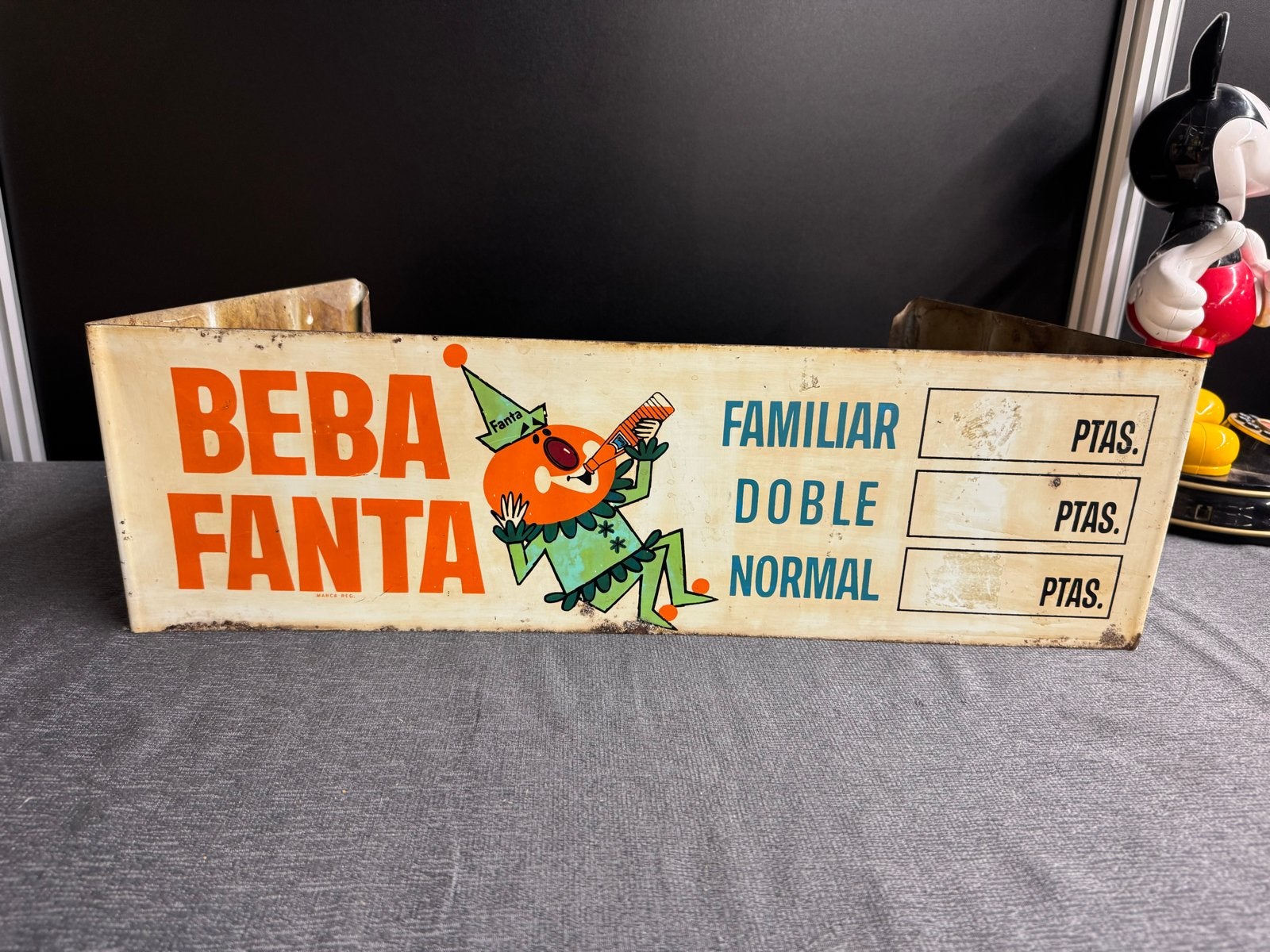Vintage Fanta Reclamebord - Beba Fanta Coca-Cola, Reclamebord, Gebruikt, ., Ophalen of Verzenden