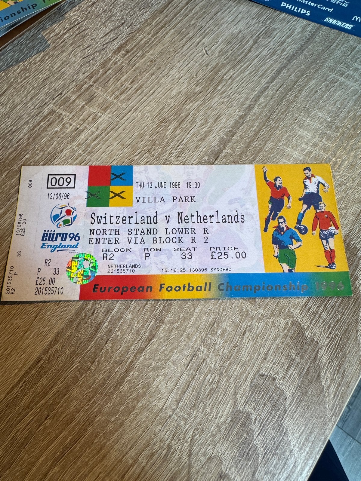 EK96 Zwitserland - Nederland Ticket, Ophalen of Verzenden, Gebruikt, Overige binnenlandse clubs