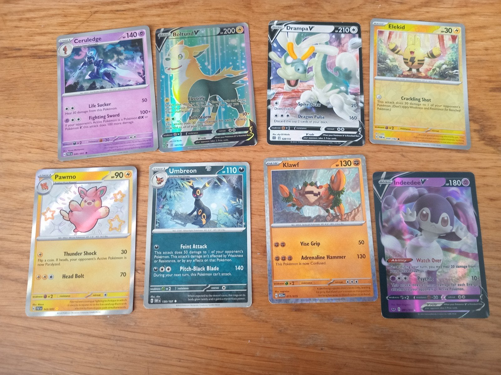 Pokémon Kaarten Collectie - 8 Diverse Kaarten, Ophalen of Verzenden, Gebruikt, Meerdere kaarten