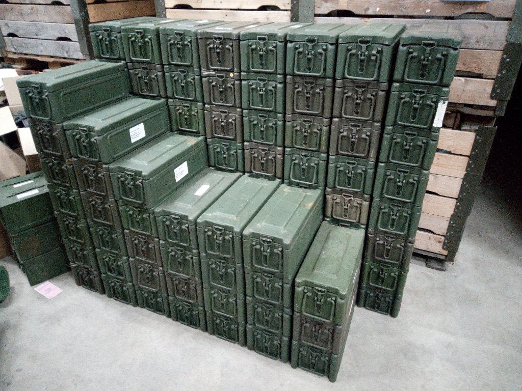 Munitiekist staal 47 x 20,5 x 17cm (lxbxh) Ruim op voorraad, Ophalen of Verzenden, Landmacht, Nederland, Embleem of Badge