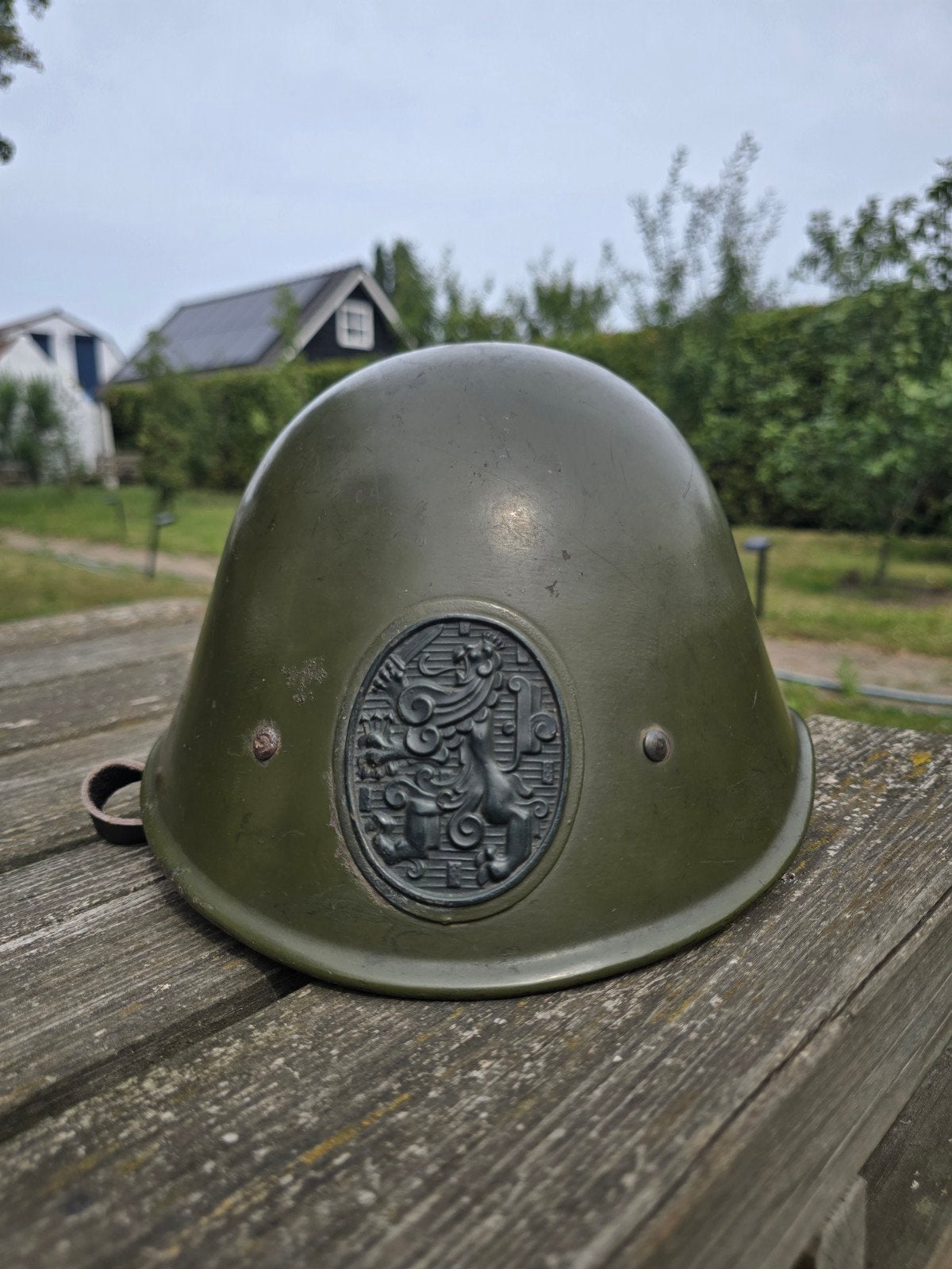 Nederlandse M.34 helm in zeer goede staat mobilisatie, Ophalen of Verzenden, Nederland, Helm of Baret