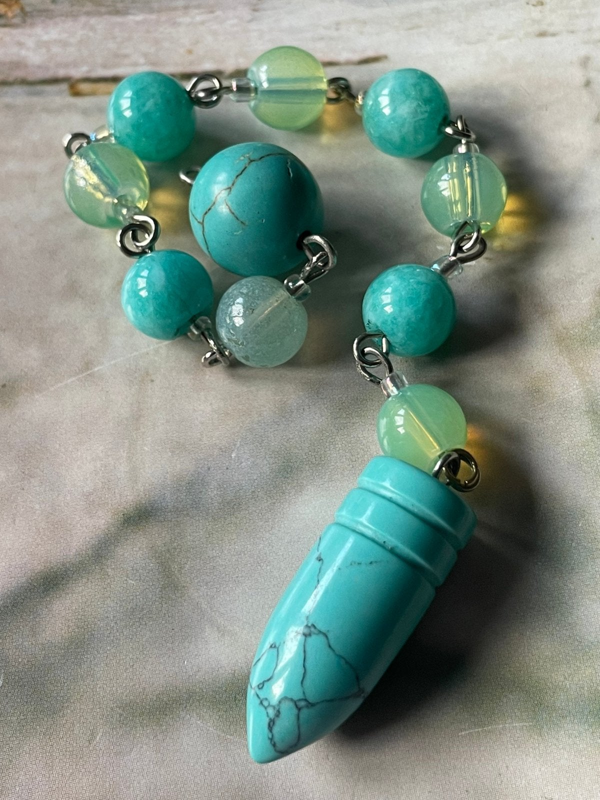 Turquoise edelsteen pendel, Ophalen of Verzenden, Nieuw