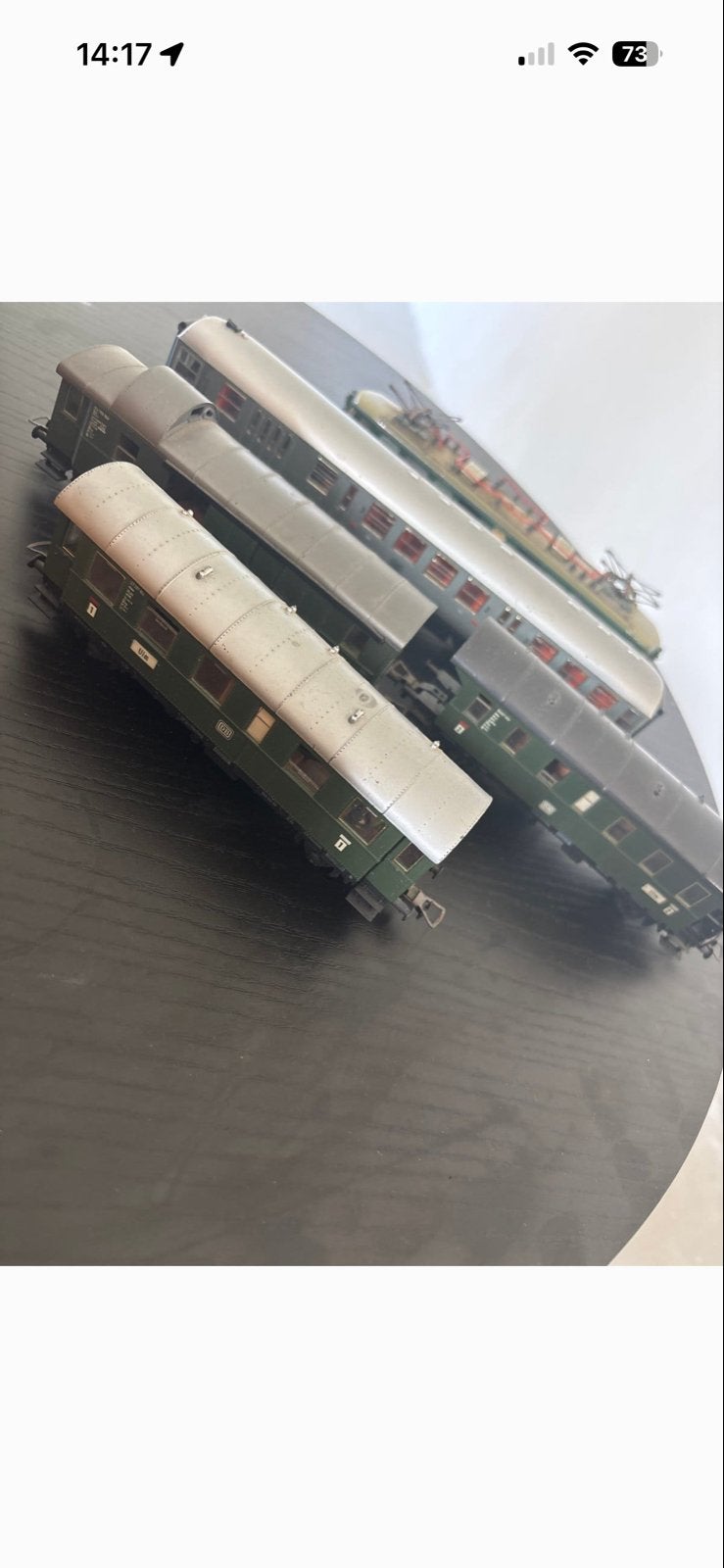 Modelspoorbaan met locomotief, wagons en rails, Overige merken, Gebruikt, Locomotief, Gelijkstroom of Wisselstroom