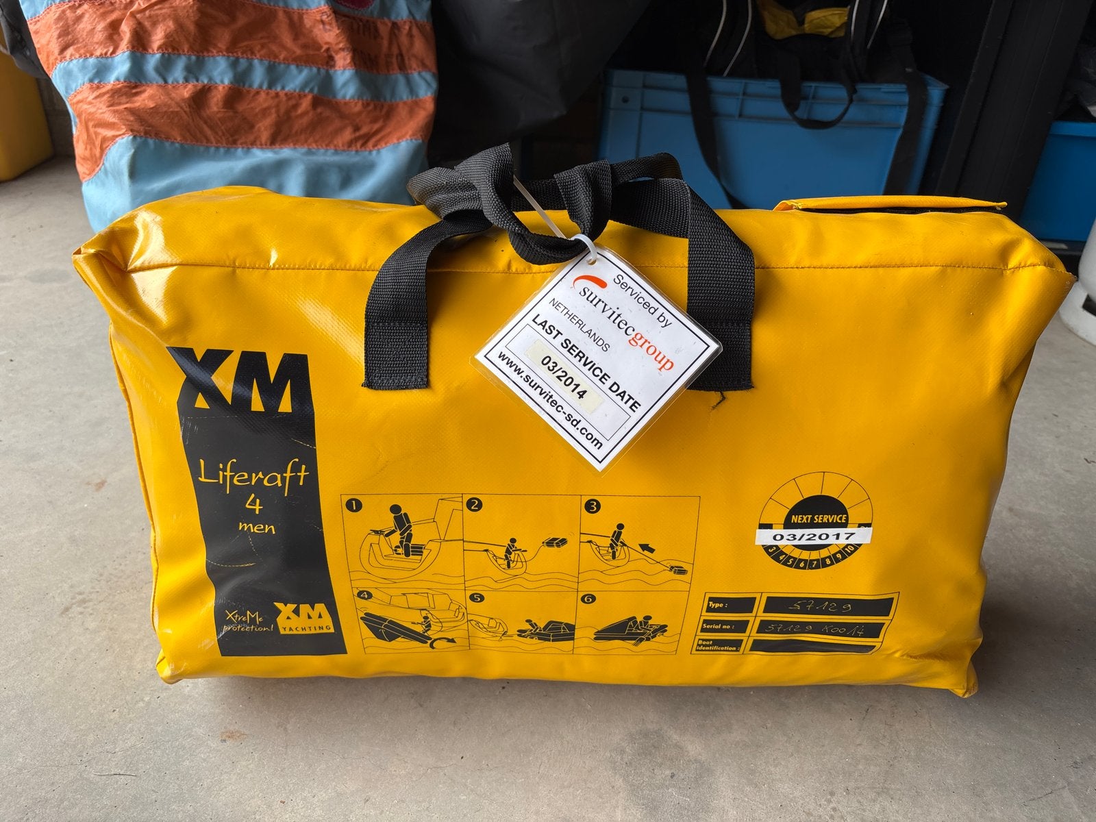 XM Liferaft 4 personen - Reddingsvlot, Ophalen, Gebruikt