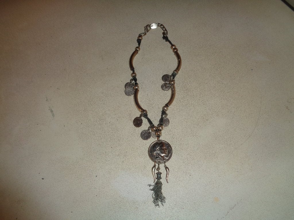 BIBI zilveren ketting met munten en tand, Verzenden, Nieuw, Zilver, Zilver